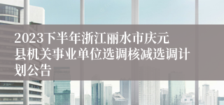 2023下半年浙江丽水市庆元县机关事业单位选调核减选调计划公告