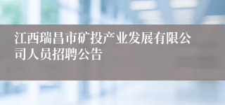 江西瑞昌市矿投产业发展有限公司人员招聘公告