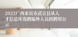 2022广西来宾市武宣县从人才信息库选聘编外人员拟聘用公示