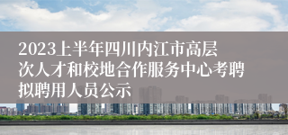 2023上半年四川内江市高层次人才和校地合作服务中心考聘拟聘用人员公示