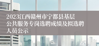 2023江西赣州市宁都县基层公共服务专岗选聘成绩及拟选聘人员公示