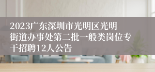 2023广东深圳市光明区光明街道办事处第二批一般类岗位专干招聘12人公告