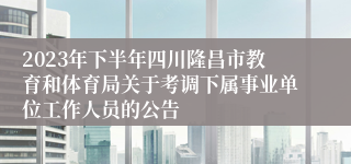 2023年下半年四川隆昌市教育和体育局关于考调下属事业单位工作人员的公告