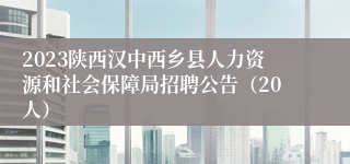 2023陕西汉中西乡县人力资源和社会保障局招聘公告（20人）