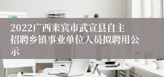 2022广西来宾市武宣县自主招聘乡镇事业单位人员拟聘用公示