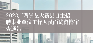 2023广西崇左大新县自主招聘事业单位工作人员面试资格审查通告