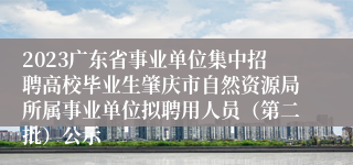 2023广东省事业单位集中招聘高校毕业生肇庆市自然资源局所属事业单位拟聘用人员（第二批）公示