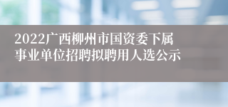 2022广西柳州市国资委下属事业单位招聘拟聘用人选公示