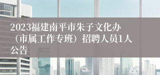 2023福建南平市朱子文化办（市属工作专班）招聘人员1人公告