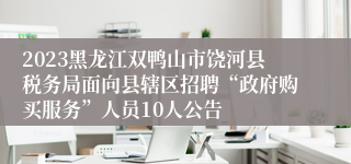 2023黑龙江双鸭山市饶河县税务局面向县辖区招聘“政府购买服务”人员10人公告