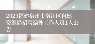 2023福建泉州市洛江区自然资源局招聘编外工作人员1人公告