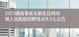 2023湖南娄底市新化县西河镇人民政府招聘见习生3人公告