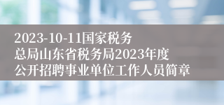2023-10-11国家税务总局山东省税务局2023年度公开招聘事业单位工作人员简章