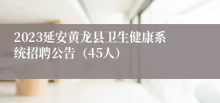 2023延安黄龙县卫生健康系统招聘公告（45人）