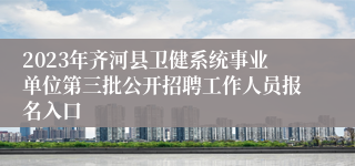 2023年齐河县卫健系统事业单位第三批公开招聘工作人员报名入口