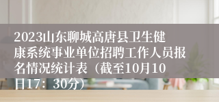 2023山东聊城高唐县卫生健康系统事业单位招聘工作人员报名情况统计表（截至10月10日17：30分）