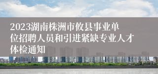 2023湖南株洲市攸县事业单位招聘人员和引进紧缺专业人才体检通知