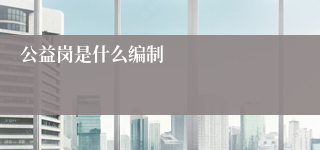 公益岗是什么编制