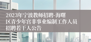 2023年宁波教师招聘-海曙区青少年宫非事业编制工作人员招聘若干人公告