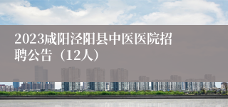 2023咸阳泾阳县中医医院招聘公告（12人）