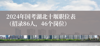 2024年国考湖北十堰职位表（招录86人，46个岗位）