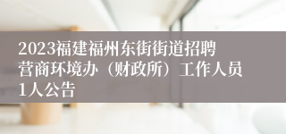 2023福建福州东街街道招聘营商环境办（财政所）工作人员1人公告