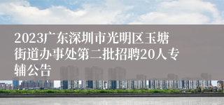 2023广东深圳市光明区玉塘街道办事处第二批招聘20人专辅公告