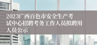 2023广西百色市安全生产考试中心招聘考务工作人员拟聘用人员公示