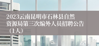 2023云南昆明市石林县自然资源局第三次编外人员招聘公告（1人）