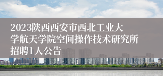 2023陕西西安市西北工业大学航天学院空间操作技术研究所招聘1人公告