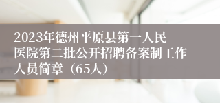 2023年德州平原县第一人民医院第二批公开招聘备案制工作人员简章（65人）