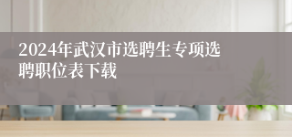 2024年武汉市选聘生专项选聘职位表下载