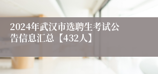 2024年武汉市选聘生考试公告信息汇总【432人】