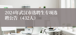 2024年武汉市选聘生专项选聘公告（432人）