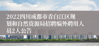 2022四川成都市青白江区规划和自然资源局招聘编外聘用人员2人公告