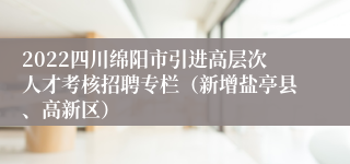 2022四川绵阳市引进高层次人才考核招聘专栏（新增盐亭县、高新区）