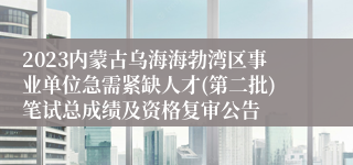 2023内蒙古乌海海勃湾区事业单位急需紧缺人才(第二批)笔试总成绩及资格复审公告