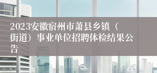 2023安徽宿州市萧县乡镇（街道）事业单位招聘体检结果公告