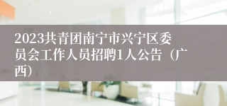 2023共青团南宁市兴宁区委员会工作人员招聘1人公告（广西）