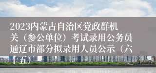 2023内蒙古自治区党政群机关（参公单位）考试录用公务员通辽市部分拟录用人员公示（六十五）