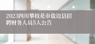 2023四川攀枝花市盐边县招聘财务人员5人公告