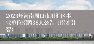 2023年河南周口市川汇区事业单位招聘38人公告（招才引智）