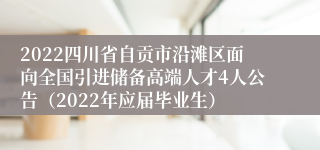 2022四川省自贡市沿滩区面向全国引进储备高端人才4人公告（2022年应届毕业生）