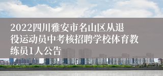 2022四川雅安市名山区从退役运动员中考核招聘学校体育教练员1人公告