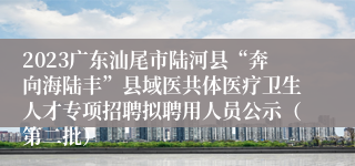 2023广东汕尾市陆河县“奔向海陆丰”县域医共体医疗卫生人才专项招聘拟聘用人员公示（第二批）