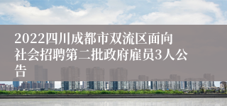 2022四川成都市双流区面向社会招聘第二批政府雇员3人公告