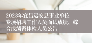 2023年宜昌远安县事业单位专项招聘工作人员面试成绩、综合成绩暨体检人员公告