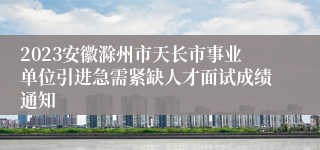 2023安徽滁州市天长市事业单位引进急需紧缺人才面试成绩通知