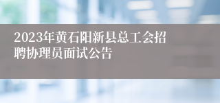 2023年黄石阳新县总工会招聘协理员面试公告