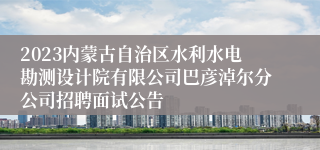 2023内蒙古自治区水利水电勘测设计院有限公司巴彦淖尔分公司招聘面试公告